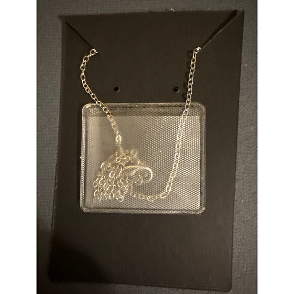 NWT Silvertone Snowman pendant necklace with large white stone, rhinestone scarf - Picture 4 of 6